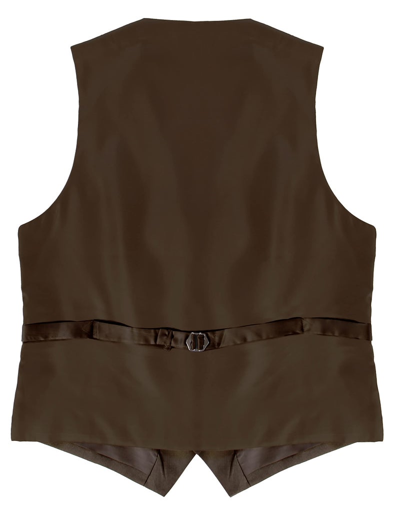Gioberti Men's Formal Suit Vest Fit for Business or Casual Dress, Brown, 4X-Large - Image 3
